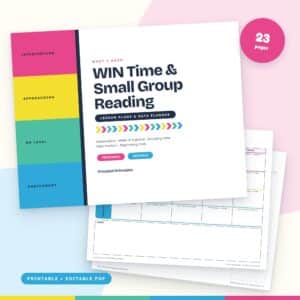 WIN Time & Small Group Reading Planner | Editable Lesson Plans, Grouping Mats & Data Trackers for MTSS / RTI